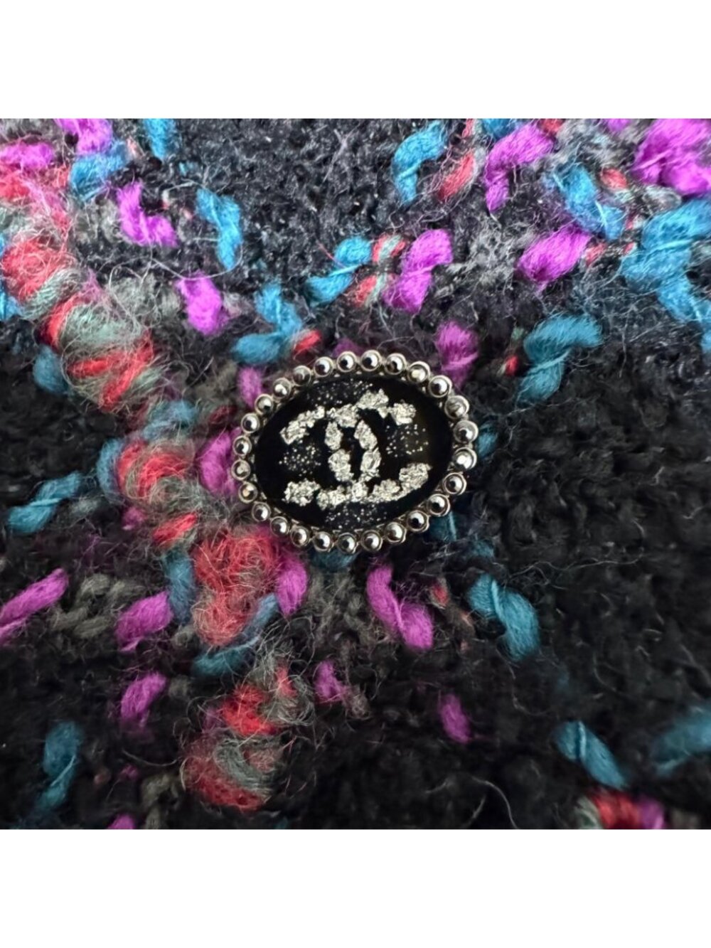 Chanel CC Logo Button Tweed Skirt 36 - Picture 9 of 10